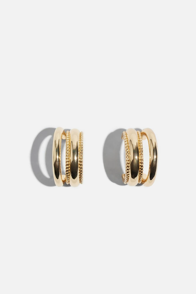 Anneaux d’oreilles doubles texturés