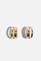 Anneaux d’oreilles doubles texturés