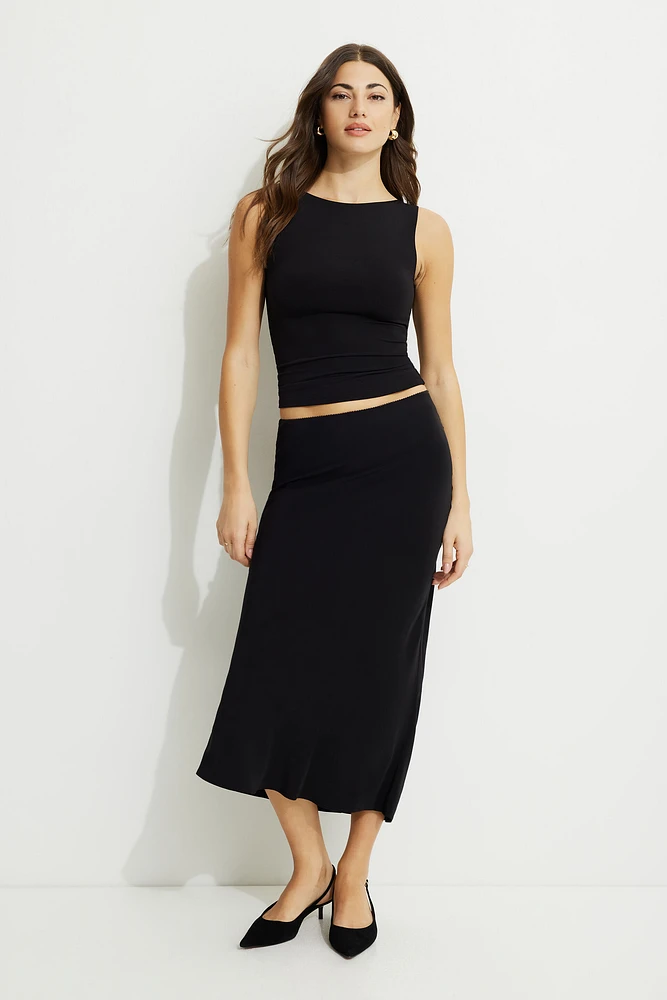 Jupe midi de style nuisette avec picot