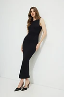 Robe midi en tricot à dos ouvert