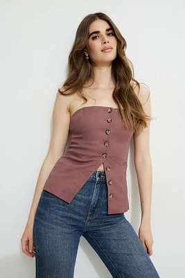 Button Up Bustier Top