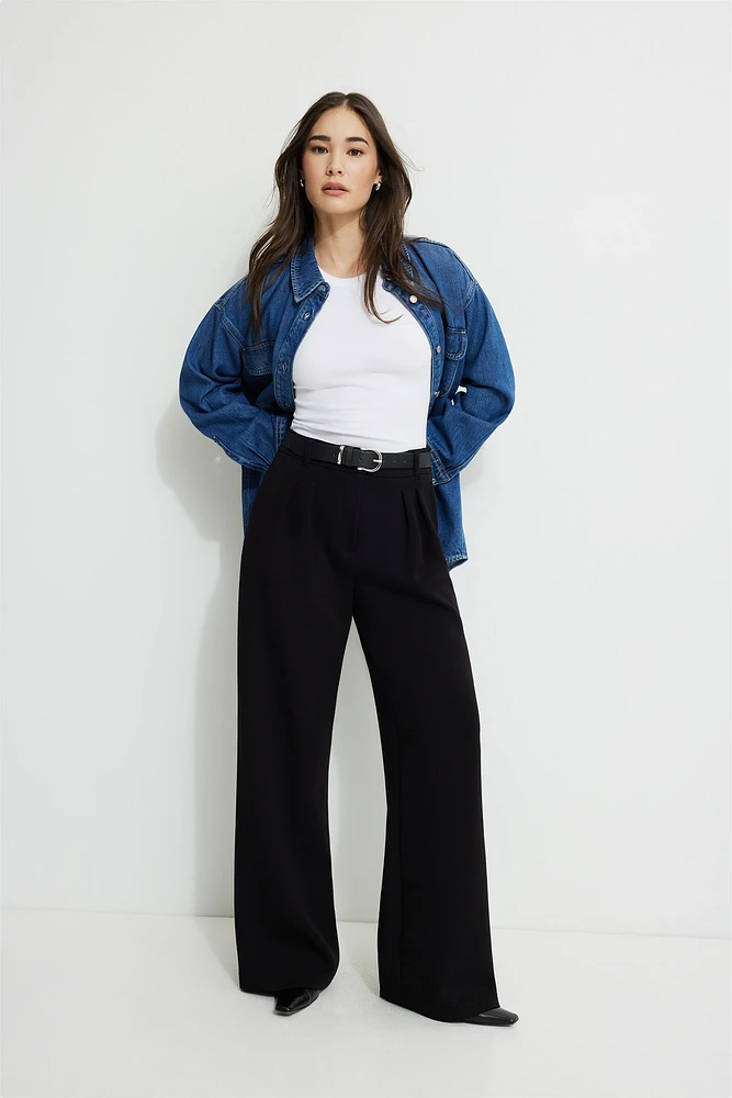Chemise ample en denim et Tencel