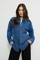 Chemise ample en denim et Tencel