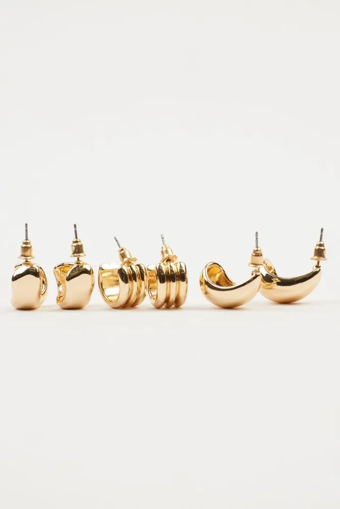Ensemble de 3 paires d'anneaux d’oreilles massifs