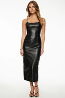 Robe maxi en faux cuir Amira