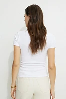 Ribbed V Neck T Shirt