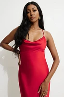 Robe nuisette maxi en satin