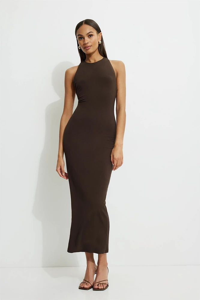 Twisted Racerback Jersey Maxi Dress