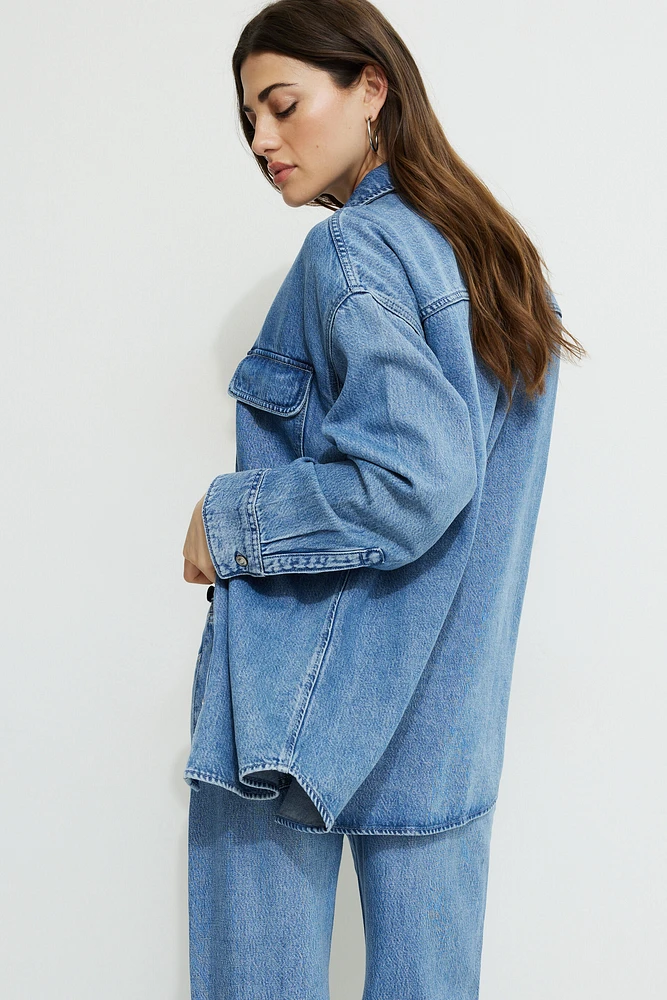 Chemise ample en denim et Tencel