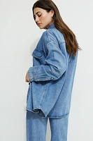 Chemise ample en denim et Tencel