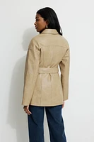 Blouson en faux cuir avec ceinture