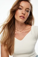 Layered Knotted Pearl Necklace