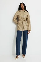 Blouson en faux cuir avec ceinture