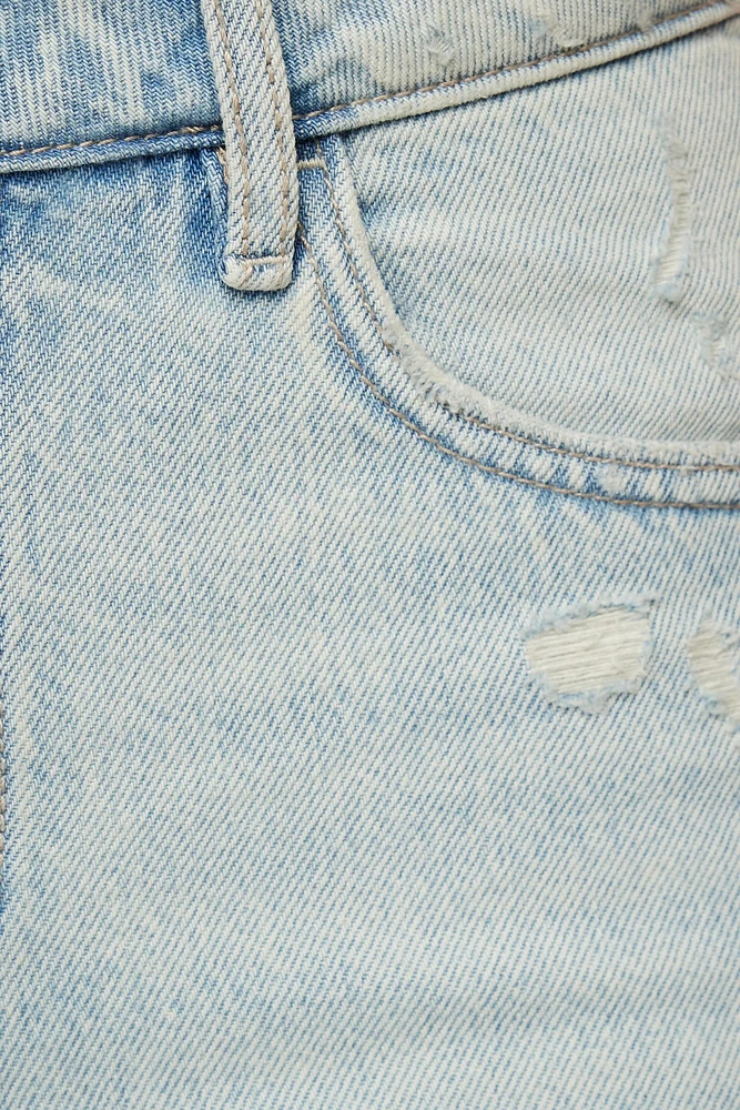 Short droit en denim à taille haute Justina