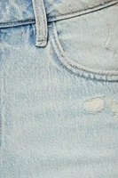 Short droit en denim à taille haute Justina