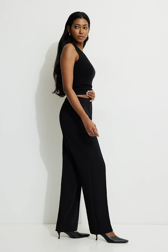 Pintuck Straight Leg Pants