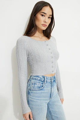 Cardigan à mailles torsadées
