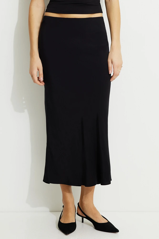 Jupe midi de style nuisette avec picot