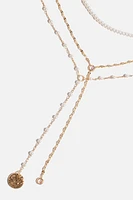 Collier superposé en Y avec miniperles