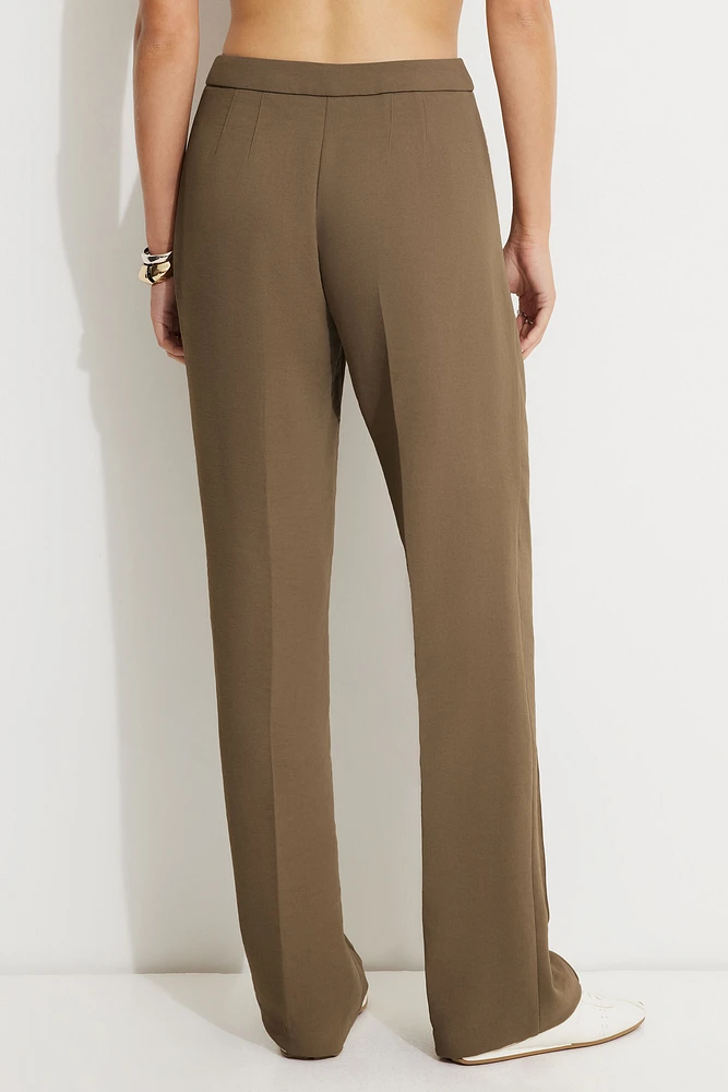 Pantalon surpiqué à jambe droite