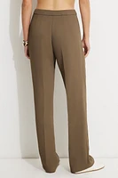 Pantalon surpiqué à jambe droite