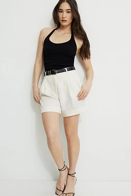 Short mi-cuisse pliss