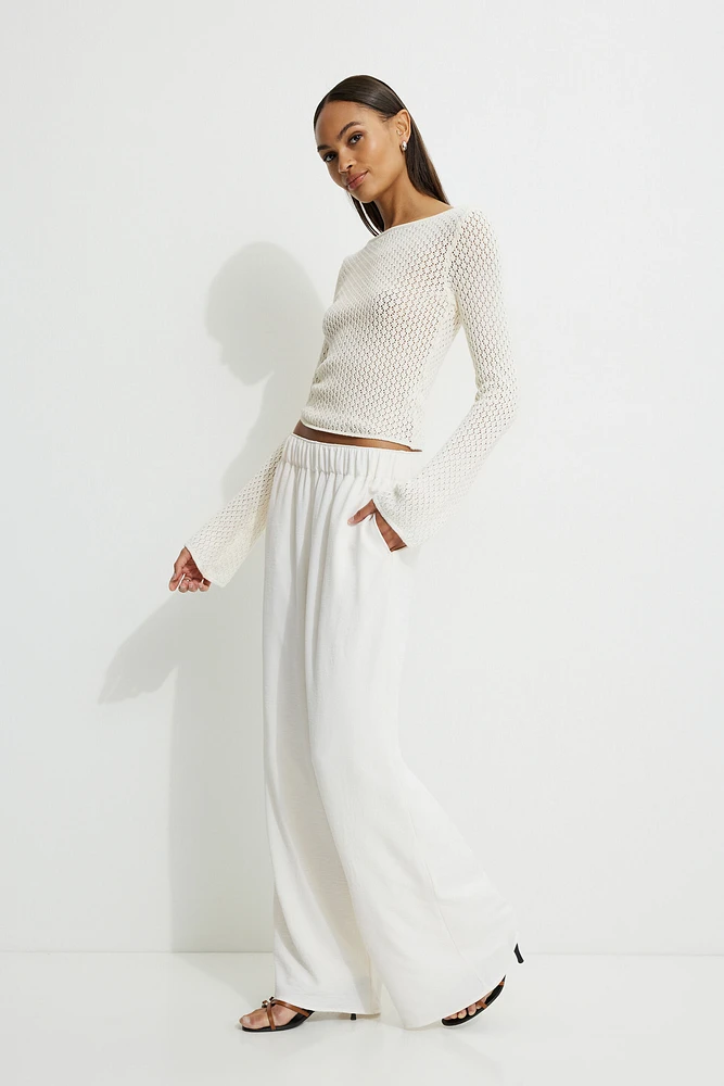 Pantalon à enfiler jambe large