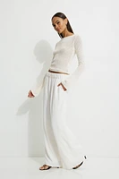 Pantalon à enfiler jambe large