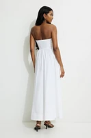 Robe tube maxi surpiquée en popeline