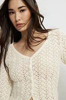 Cardigan crocheté à col en V