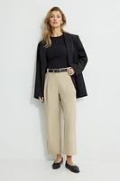 Pantalon droit à la cheville taille haute