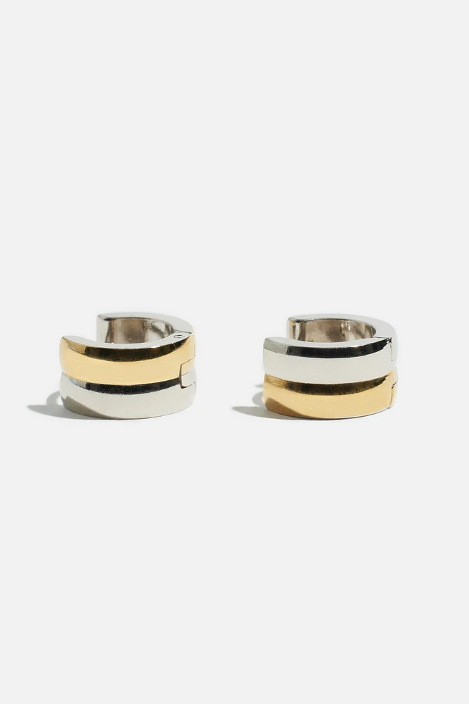 Boucles d'oreilles huggies à deux tons