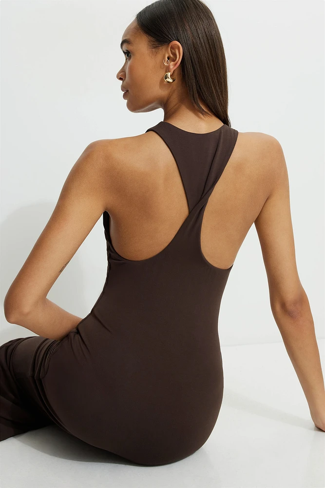 Twisted Racerback Jersey Maxi Dress