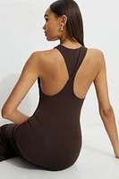 Twisted Racerback Jersey Maxi Dress