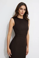 Robe maxi texturée à col rond