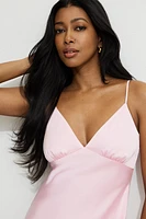 Sage Satin Maxi Dress