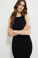 Robe midi en tricot à dos ouvert