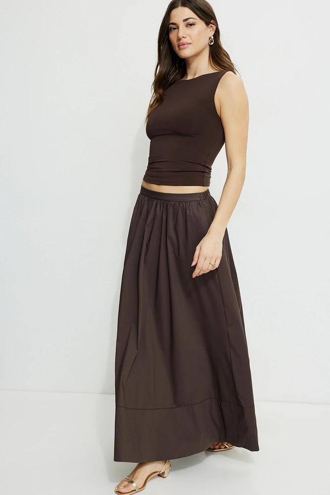 Jupe maxi volumineuse en popeline Lily