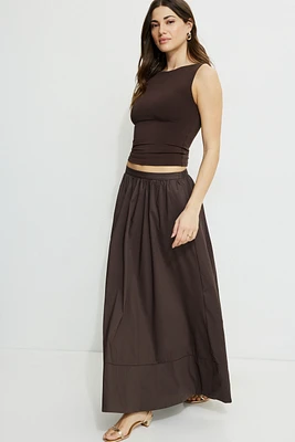 Jupe maxi volumineuse en popeline Lily