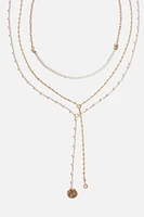 Collier superposé en Y avec miniperles