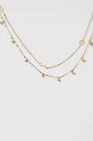 Collier superposé avec disques et pierres