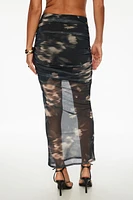 Jupe maxi froncée en maille