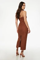 Robe maxi en faux suède Amira