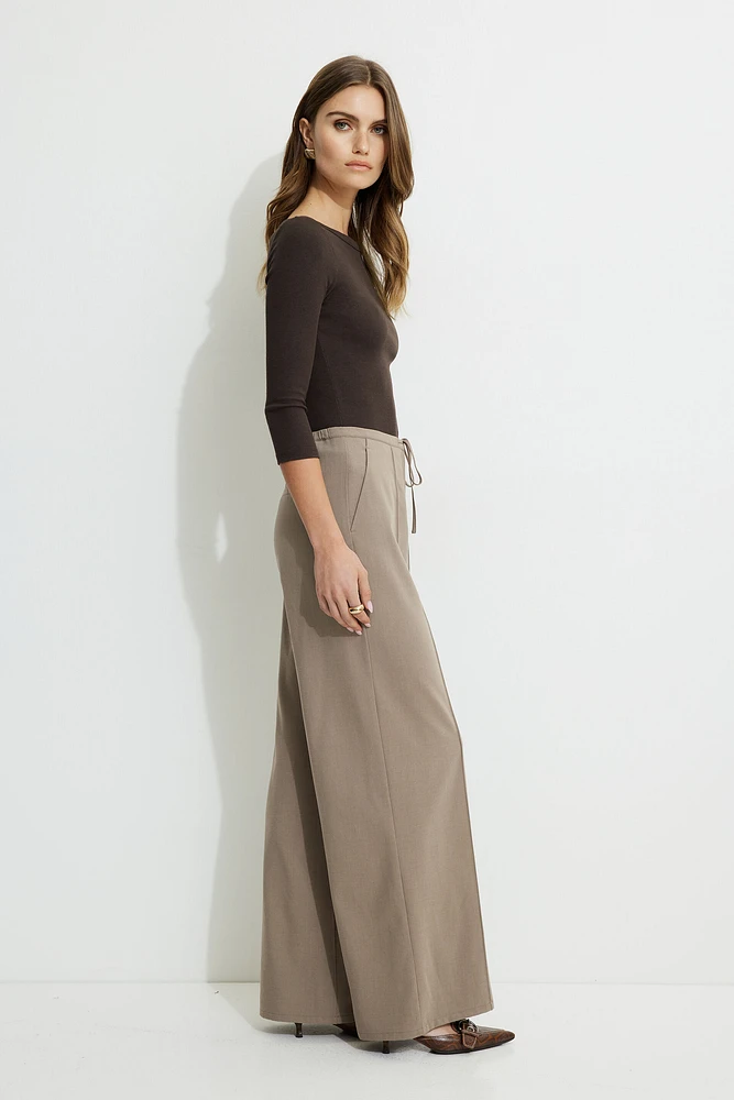 Drawstring Wide Leg Pants