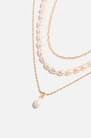 3-Pack Pearl & Chain Necklaces