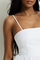 Robe tube maxi surpiquée en popeline