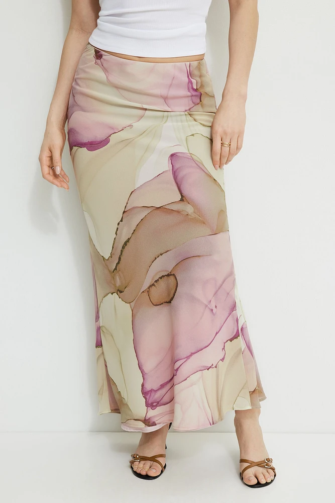Jupe maxi imprimée style sirène