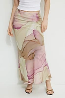 Jupe maxi imprimée style sirène