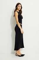 Jupe midi de style nuisette avec picot