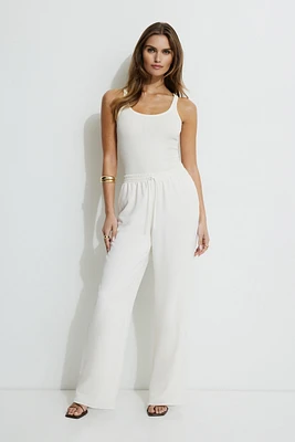 Pantalon à jambe large enfiler